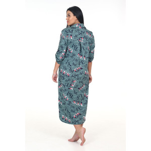 Туника женская "Миди" ТК-25 кулирка (последний размер) буквы перелив хаки 50,54,56