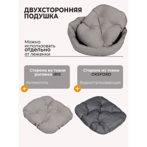 Лежанка для кошек и собак рогожка+оксфорд LDZR "Bio-Line" 059203 серый