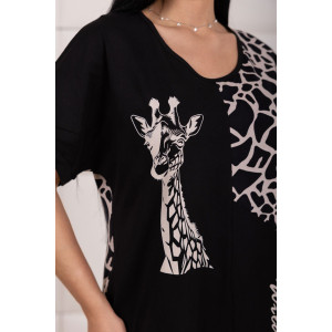 Платье женское 2180 кулирка (р-ры: 48-62) черный-бежевый