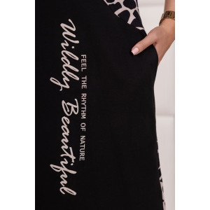 Платье женское 2180 кулирка (р-ры: 48-62) черный-бежевый