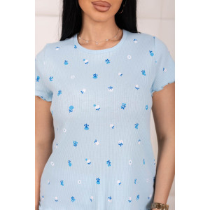 Пижама женская 2181/1 кашкорсе (р-ры: 44-54) голубой