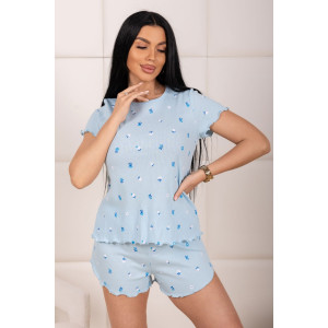 Пижама женская 2181/1 кашкорсе (р-ры: 44-54) голубой