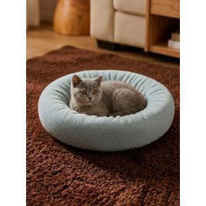 Лежанка для кошек и собак круглая велсофт LDZkr "Bio-Line" 059200 серый Лежанка для кошек и собак круглая велсофт LDZkr "Bio-Line" 059200 серый