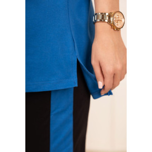 Костюм двойка женский 2173 кулирка (р-ры: 48-62) черный-синий