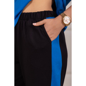 Костюм двойка женский 2173 кулирка (р-ры: 48-62) черный-синий