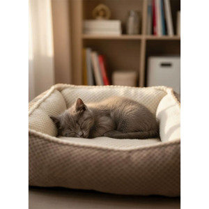 Лежанка для кошек и собак велсофт LDZF "Bio-Line" 059193 бежевый Лежанка для кошек и собак велсофт LDZF "Bio-Line" 059193 бежевый