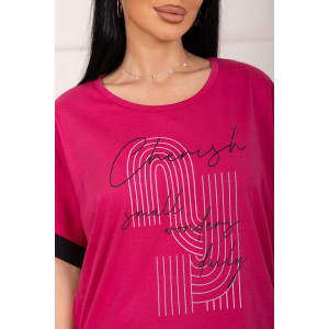 Костюм двойка женский 2173/1 кулирка (р-ры: 48-62) черный-брусничный