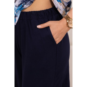 Костюм двойка женский 2188 кулирка (р-ры: 48-62) черный-голубой