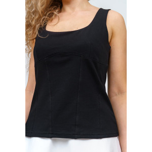 Топ женский Топ-01 кулирка с лайкрой пенье (р-ры: 44-54) черный