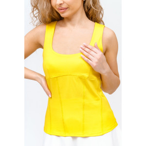 Топ женский Топ-01 кулирка с лайкрой пенье (р-ры: 44-54) желтый