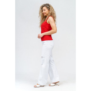 Топ женский Топ-01 кулирка с лайкрой пенье (р-ры: 44-54) красный