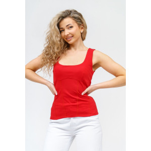 Топ женский Топ-01 кулирка с лайкрой пенье (р-ры: 44-54) красный
