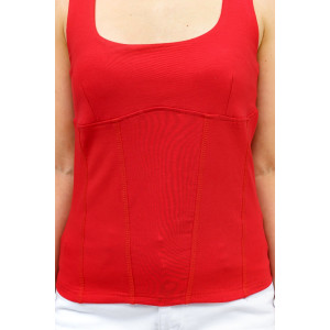 Топ женский Топ-01 кулирка с лайкрой пенье (р-ры: 44-54) красный
