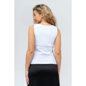 Топ женский Топ-01 кулирка с лайкрой пенье (р-ры: 44-54) белый