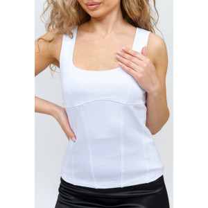 Топ женский Топ-01 кулирка с лайкрой пенье (р-ры: 44-54) белый