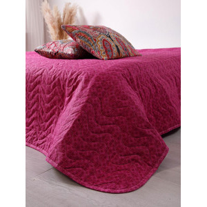 Покрывало стеганое двухстороннее бязь "Кармен" фуксия комп.