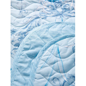 Покрывало стеганое двухстороннее бязь "Лунный свет" голубой