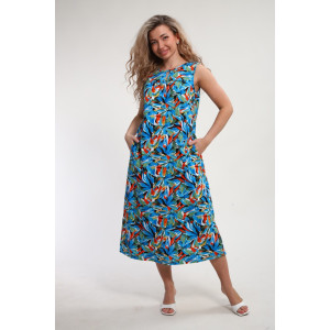 Сарафан женский "Яна" М463 кулирка (р-ры: 46-60) синий