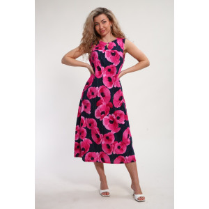 Сарафан женский "Яна" М463 кулирка (р-ры: 46-60) розовые маки