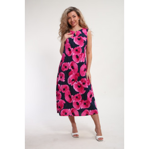 Сарафан женский "Яна" М463 кулирка (р-ры: 46-60) розовые маки