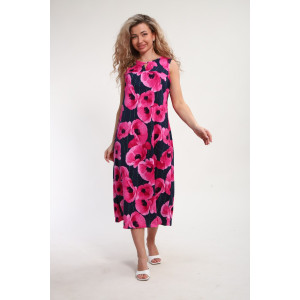 Сарафан женский "Яна" М463 кулирка (р-ры: 46-60) розовые маки