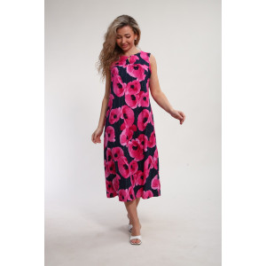 Сарафан женский "Яна" М463 кулирка (р-ры: 46-60) розовые маки