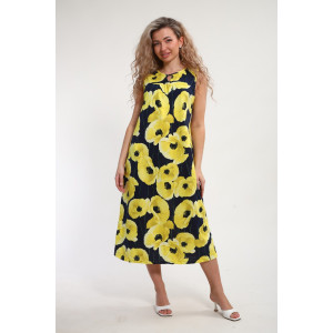 Сарафан женский "Яна" М463 кулирка (р-ры: 46-60) желтые маки