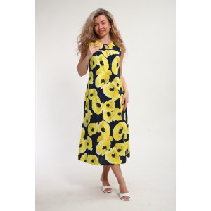 Сарафан женский "Яна" М463 кулирка (р-ры: 46-60) желтые маки