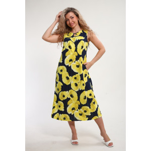 Сарафан женский "Яна" М463 кулирка (р-ры: 46-60) желтые маки