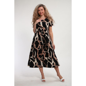 Платье женское "Ванесса" М462 кулирка (р-ры: 48-58) черный