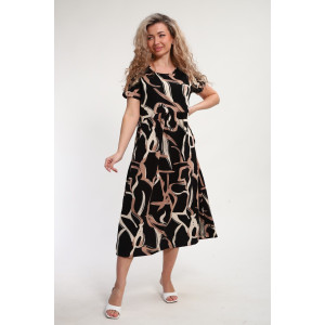 Платье женское "Ванесса" М462 кулирка (р-ры: 48-58) черный