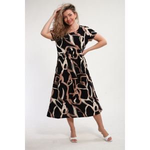 Платье женское "Ванесса" М462 кулирка (р-ры: 48-58) черный