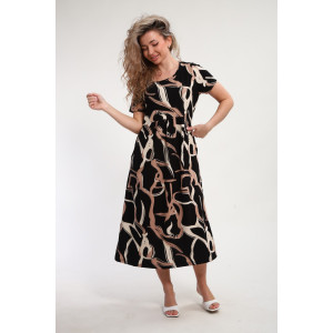 Платье женское "Ванесса" М462 кулирка (р-ры: 48-58) черный