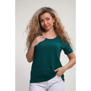 Футболка женская "Сима" М464 кулирка с лайкрой (р-ры: 46-60) изумруд