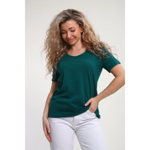 Футболка женская "Сима" М464 кулирка с лайкрой (р-ры: 46-60) изумруд