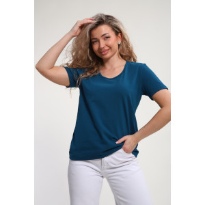 Футболка женская "Сима" М464 кулирка с лайкрой (р-ры: 46-60) морская волна