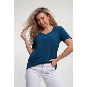 Футболка женская "Сима" М464 кулирка с лайкрой (р-ры: 46-60) морская волна