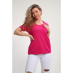Футболка женская "Сима" М464 кулирка с лайкрой (р-ры: 46-60) малиновый