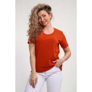 Футболка женская "Сима" М464 кулирка с лайкрой (р-ры: 46-60) терракотовый