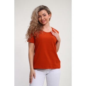 Футболка женская "Сима" М464 кулирка с лайкрой (р-ры: 46-60) терракотовый