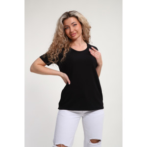 Футболка женская "Сима" М464 кулирка с лайкрой (р-ры: 46-60) черный