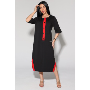 Платье женское №2155/2 футер 2-х нитка (р-ры: 48-58) чёрный