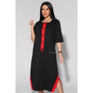 Платье женское №2155/2 футер 2-х нитка (р-ры: 48-58) чёрный