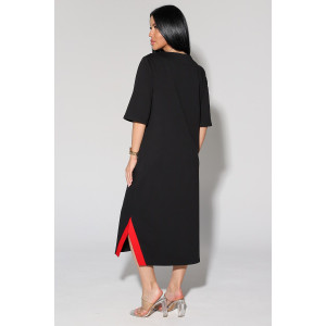 Платье женское №2155/2 футер 2-х нитка (р-ры: 48-58) чёрный