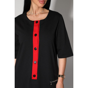 Платье женское №2155/2 футер 2-х нитка (р-ры: 48-58) чёрный