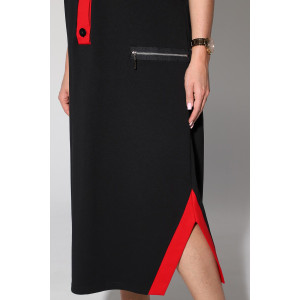 Платье женское №2155/2 футер 2-х нитка (р-ры: 48-58) чёрный