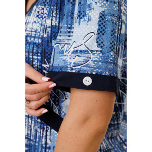 Халат женский №1762/4 кулирка (р-ры: 50-60) синий