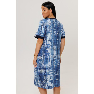 Халат женский №1762/4 кулирка (р-ры: 50-60) синий