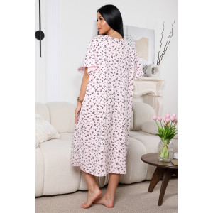 Сорочка женская 2056/6 кулирка (р-ры: 60-74) розовые листики