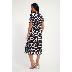 Платье женское "Изабелла" масло (р-ры: 48-62) буквы на черном Платье женское "Изабелла" масло (р-ры: 48-62) буквы на черном